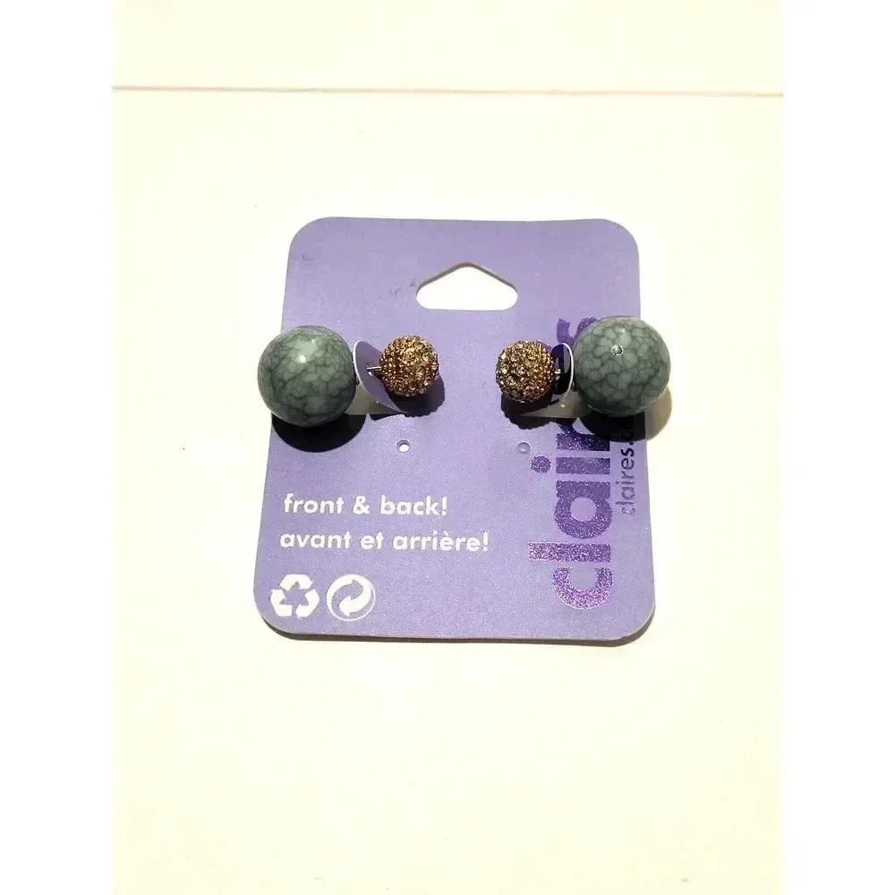 Claire's Front & Back Ball‎ Earrings New